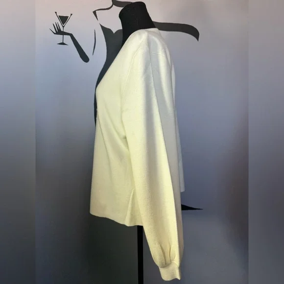 NWOT. Joie Cream V-Neck Sweater with Chain Detail. PTP 24 - Picture 3 of 8